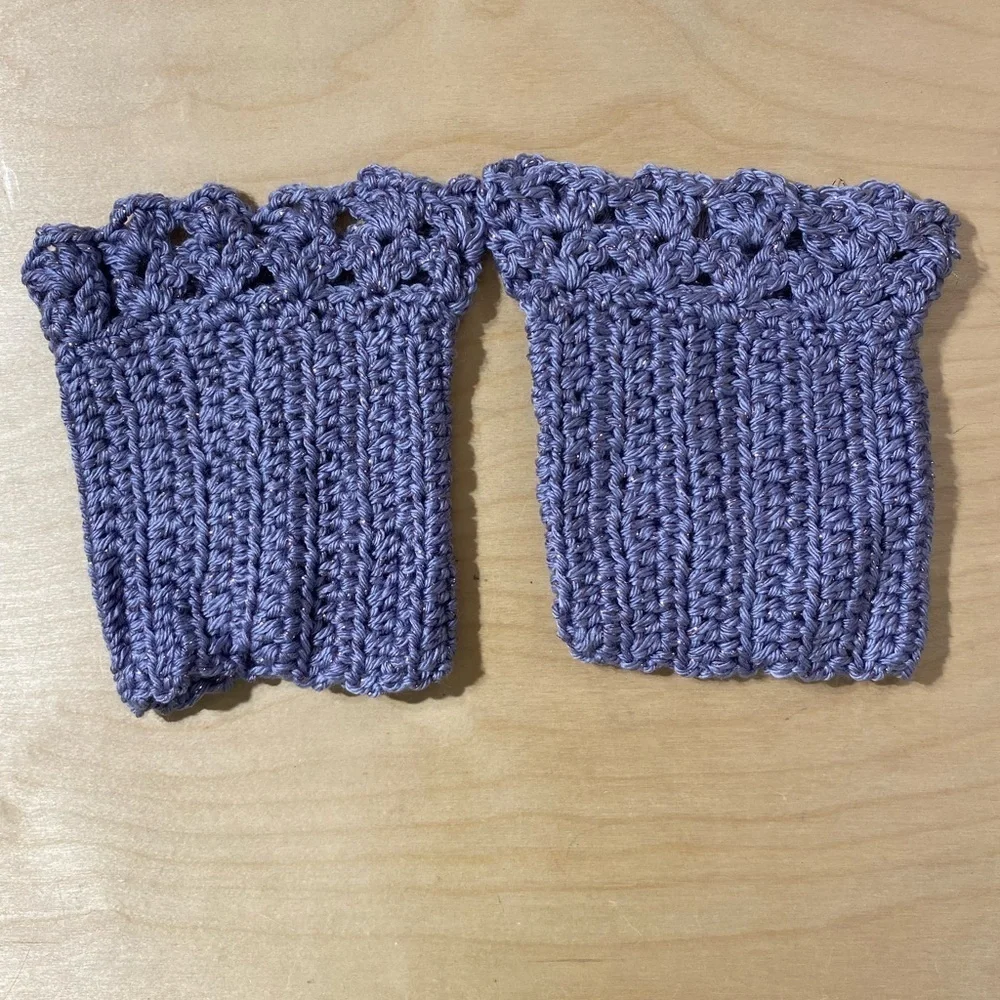 Handmade Purple Crochet Boot Toppers (OT)
